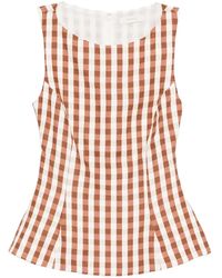 Faithfull the Brand - Gingham Peplum Blouse - Lyst