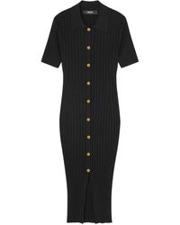 Versace - Knit Midi Shirt Dress - Lyst