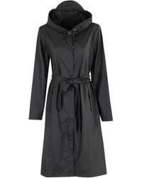 Rains - Hooded Belted Raincoat - Lyst