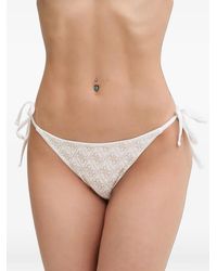 Guess - Logo-Print Side-Tie Bikini Bottoms - Lyst