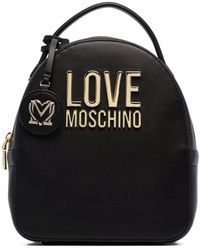 Love Moschino ロゴプレート バックパック - ブラック