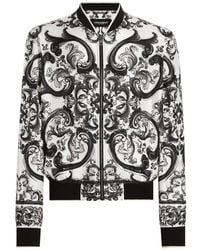 Dolce & Gabbana - Bomber Jacket With "Majolica" Print - Lyst
