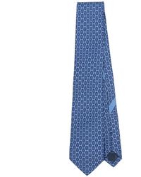 Ferragamo - Gancini-Pattern Silk Tie - Lyst