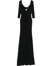 Nissa - Maxikleid im Glitter-Look mit Dreiviertelärmeln - Lyst