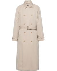 Prada - Nude & Neutrals Wool Trench For Ss24 - Lyst