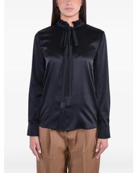 Max Mara - Blouse Volantée À Col Lavallière - Lyst