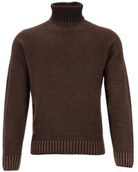 Al Duca d'Aosta - Roll-Neck Ribbed-Trim Sweater - Lyst