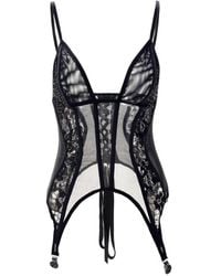 Nissa - Lace-Insert Tulle Top - Lyst