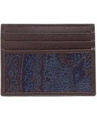 Etro - Paisley-Pattern Leather Cardholder - Lyst