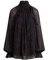 Ralph Lauren - Paisley-Print Ruffled Blouse - Lyst