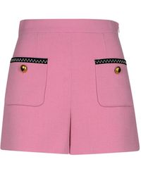 Moschino - Pantalones cortos de mezcla de lana virgen de mosquino rosa - Lyst