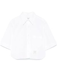 Thom Browne - Cropped Popeline Blouse - Lyst