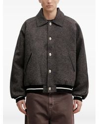 Wales Bonner - Buttoned Herringbone-Pattern Bomber Jacket - Lyst
