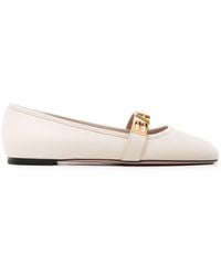 Bally - Balby Leather Ballerina Shoes - Lyst