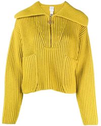 Patou - Ribbed-knit Zip-up Jumper - Lyst