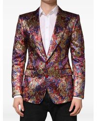 Dolce & Gabbana - Jacquard Single Breasted Blazer Clothing - Lyst