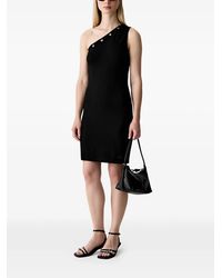 KARL LAGERFELD - One-Shoulder Eyelet-Embellished Mini Dress - Lyst