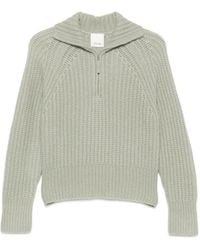 Allude - Ribbed-Knit Zip-Up Sweater - Lyst