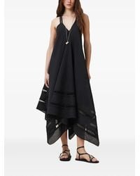 AllSaints - Lace-Insert Asymmetric Day Dress - Lyst