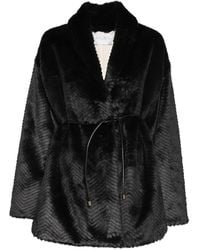 forte_forte - Chevron-Patterned Belted Coat - Lyst