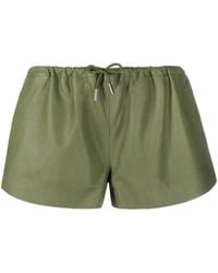 DROMe Leather Mini Shorts - Green