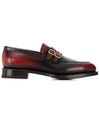 Santoni Loafers Met Gesp - Bruin