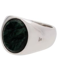 Tom Wood Sterling Zilveren Ring Met Groen En Marmer - Metallic