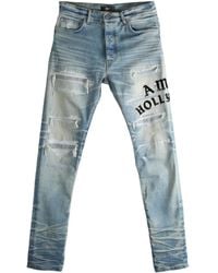 Amiri - Distressed Embroidered Jeans - Lyst