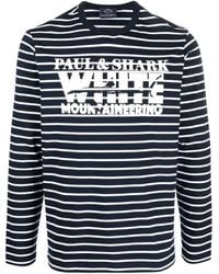 Paul & Shark - Logo-Print Striped T-Shirt - Lyst