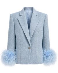 Bronx and Banco - Feather-Trim Tweed Jacket - Lyst