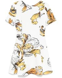 Versace Jeans Couture - Abito Corto Con Stampa Barocco - Lyst