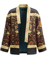 Hui Milano - Graphic-Print Silk Cardigan - Lyst