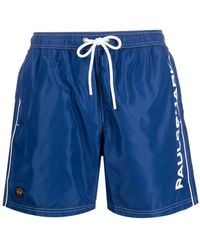 Paul & Shark - Logo-Print Swim Shorts - Lyst
