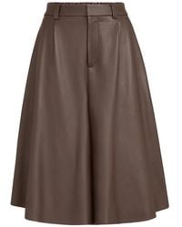 Brunello Cucinelli - Nappa-Leather Wide Bermuda Shorts With Monili - Lyst