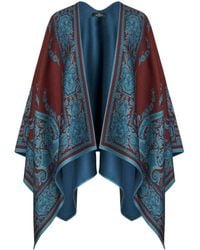 Etro - Paisley-Print Wool Cape - Lyst