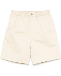 Ami Paris - Cotton Chino Shorts With Relaxed Fit - Lyst
