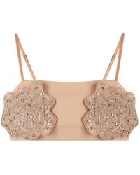 Pinko - Bra With Embroidered Jewel Rose - Lyst