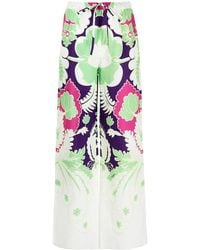 Valentino Garavani - Printed Wide-leg Trousers - Lyst