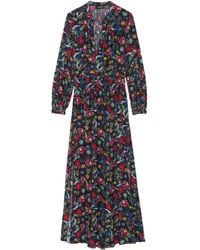 Zadig & Voltaire - Abito Lungo Rayado A Fiori - Lyst