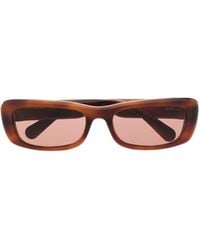 Moncler - Logo-plaque Rectangle-frame Sunglasses - Lyst
