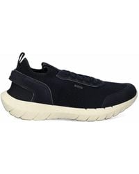 BOSS - Motion Mesh-Panelled Lace-Up Sneakers - Lyst