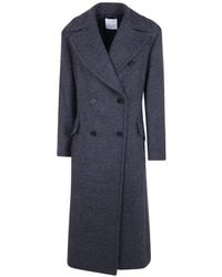 Mantu - Double-Breasted Notched-Lapel Coat - Lyst