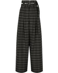 Studio Tomboy X - Tartan Check-Pattern Belted Tuck Trousers - Lyst