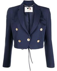 Ports 1961 - Double Breasted Cropped Blazer - Lyst