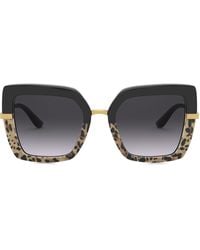 Dolce & Gabbana - Half Print Square-frame Sunglasses - Lyst