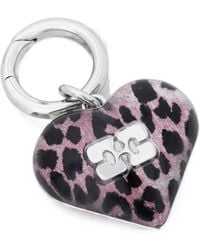 Ganni - Llavero Con Estampado De Leopardo - Lyst