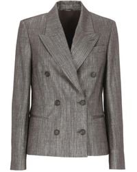 Brunello Cucinelli - Peak-Lapel Double-Breasted Blazer - Lyst