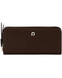Aigner - Paola Logo-Plaque Leather Wallet - Lyst