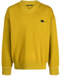 ZZERO BY SONGZIO - Trace Pocket Panther Pullover Mit V-Ausschnitt - Lyst