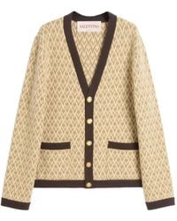 Valentino Garavani - Toute La V Wool Cardigan - Lyst